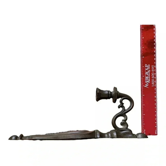 DART 14" Molded Plastic Candle Wall Sconces #4015 Wood Grain & Flowers 1960's - Picture 4 of 8